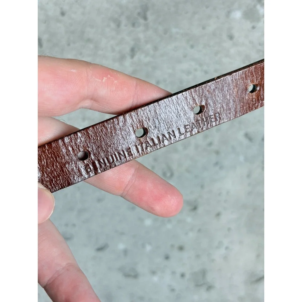 Lauren Ralph Lauren Womens Brown Woven Braided Italian Leather Belt Small Skinny